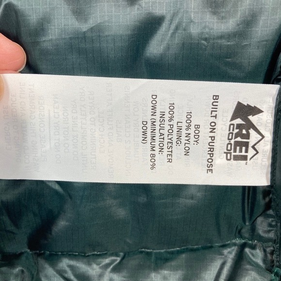 REI-Co-op Women's Down Filled Puffer Vest Sz Small Green Outdoor Camp Hike Walk - Picture 7 of 9